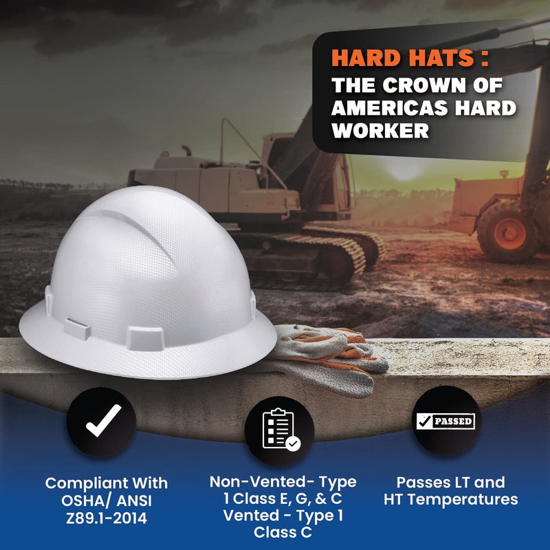 Acerpal Updated Full Brim Hard Hat, Light Grey Carbon Fiber Gloss, Padded, OSHA Construction Safety Approved Hardhats, Hard Hats for Men, Cascos De Construccion Helmet. - Image 5